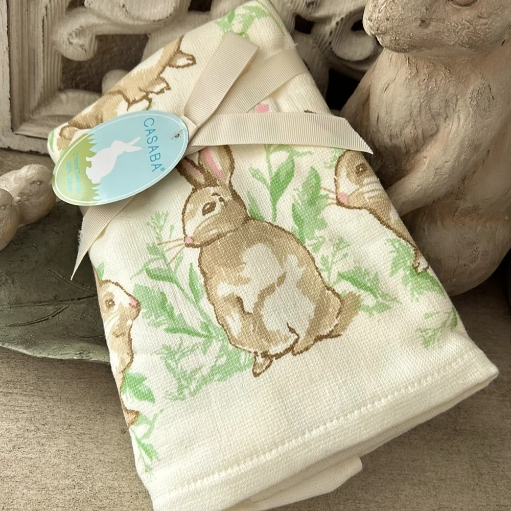 Boho Farmhouse Spring Easter cotton hand towels
